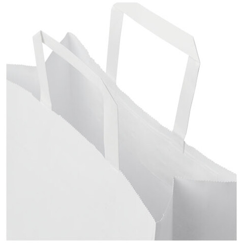 Kraftpapiertasche 80-90 g/m² mit flachen Griffen – 25 × 11 × 31 cm, weiss bedrucken, Art.-Nr. 1PQ00301