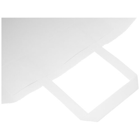 Kraftpapiertasche 80-90 g/m² mit flachen Griffen – 32 × 12 × 40 cm, weiss bedrucken, Art.-Nr. 1PQ00501