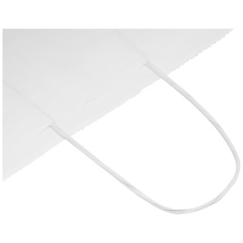 Kraftpapiertasche 80-90 g/m² mit gedrehten Griffen – 34 × 20 × 35 cm, weiss bedrucken, Art.-Nr. 1PQ00601
