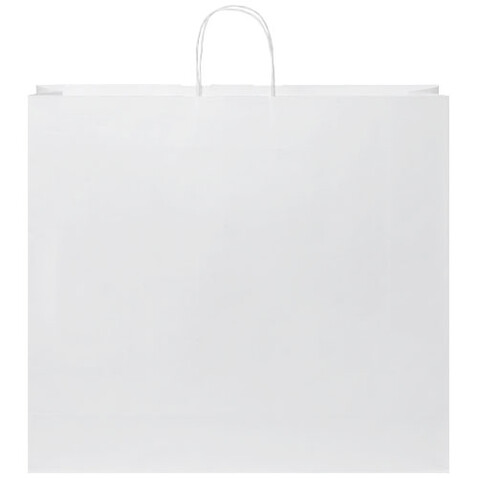 Kraftpapiertasche 90-100 g/m² mit gedrehten Griffen – XXL, weiss bedrucken, Art.-Nr. 1PQ00801