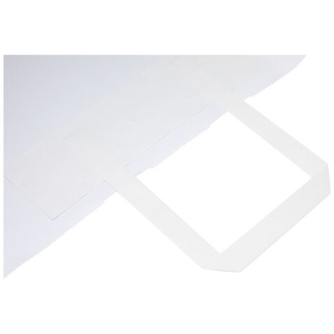 Kraftpapiertasche 90-100 g/m² mit flachen Griffen – 49,5 × 14 × 44 cm, weiss bedrucken, Art.-Nr. 1PQ00901