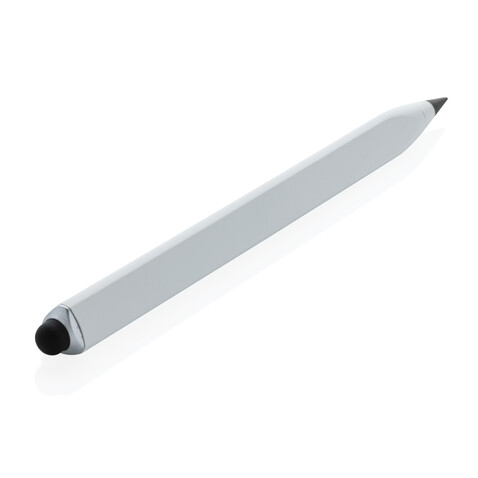 Eon Infinity Multitasking Stift aus RCS recycelt. Aluminium weiß bedrucken, Art.-Nr. P221.013