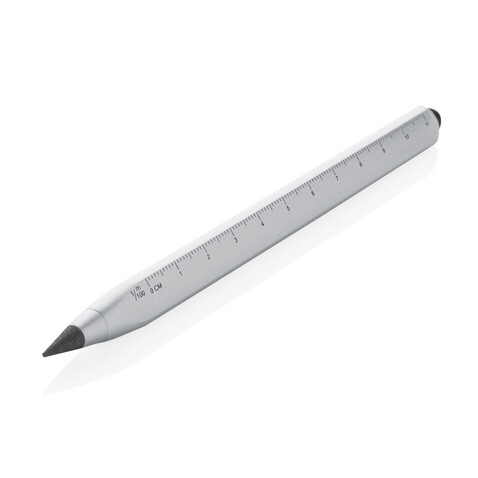 Eon Infinity Multitasking Stift aus RCS recycelt. Aluminium silber bedrucken, Art.-Nr. P221.012