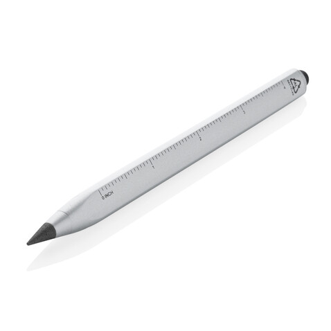 Eon Infinity Multitasking Stift aus RCS recycelt. Aluminium silber bedrucken, Art.-Nr. P221.012