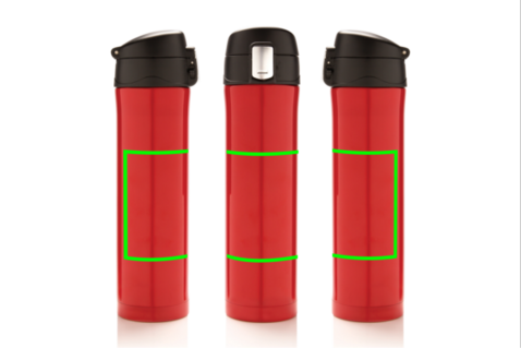 Easy Lock Vakuum Flasche rot, schwarz bedrucken, Art.-Nr. P433.994