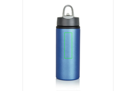 Aluminium Sportflasche blau, anthrazit bedrucken, Art.-Nr. P436.565