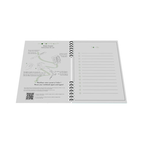 EcoNotebook NA4 wiederverwendbares Notizbuch mit Premiumcover, weiss bedrucken, Art.-Nr. 1PX14201