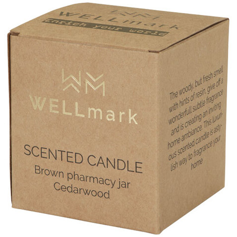 Wellmark Let&#039;s Get Cozy Duftkerze mit Zedernholzduft, 650 g, amber heather bedrucken, Art.-Nr. 11324011
