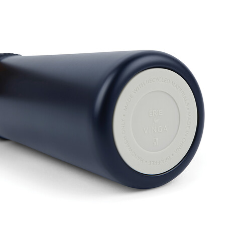 VINGA Erie 450ml Vakuumflasche aus RCS recyceltem Stahl blau bedrucken, Art.-Nr. V430015