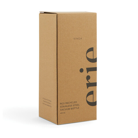 VINGA Erie 450ml Vakuumflasche aus RCS recyceltem Stahl blau bedrucken, Art.-Nr. V430015