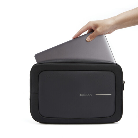 XD Design 14&quot; Laptop Tasche schwarz, grau bedrucken, Art.-Nr. P706.221