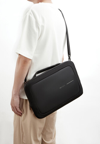 XD Design 14&quot; Laptop Tasche schwarz, grau bedrucken, Art.-Nr. P706.221
