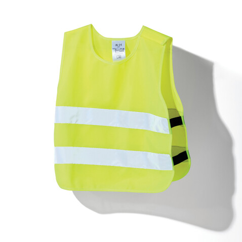 Sicherheitsweste aus GRS recyceltem PET 3-6 Jahre gelb bedrucken, Art.-Nr. P239.756