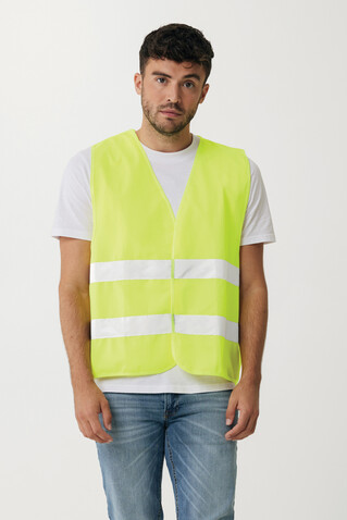 Sicherheitsweste aus GRS recyceltem PET gelb bedrucken, Art.-Nr. P239.776