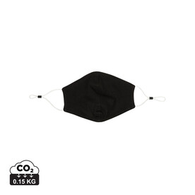 Wiederverwendbare 2-lagige Baumwoll-Gesichtsmaske schwarz bedrucken, Art.-Nr. P265.891 Wiederverwendbare 2-lagige Baumwoll-Gesichtsmaske schwarz bedrucken, Art.-Nr. P265.891