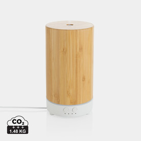 Aromadiffusor aus RCS recyceltem Kunststoff und Bambus braun bedrucken, Art.-Nr. P301.159