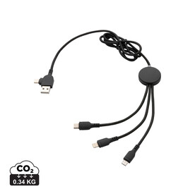Light-Up Logo 6-in-1 Kabel schwarz bedrucken, Art.-Nr. P302.391