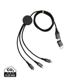 Terra 60W 120cm 6-in-1-Kabel aus RCS recyceltem Aluminium grau bedrucken, Art.-Nr. P302.682