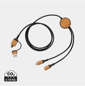 Ohio 6-in-1-Kabel aus RCS zertifiziert recyceltem Kunststoff schwarz bedrucken, Art.-Nr. P302.861