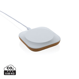 Oregon Wireless-Charger aus RCS recyc. Kunststoff &amp;amp; Kork braun bedrucken, Art.-Nr. P308.589