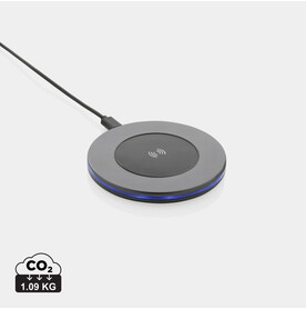 Terra 10W Wireless Charger aus RCS recyceltem Aluminium grau bedrucken, Art.-Nr. P308.672