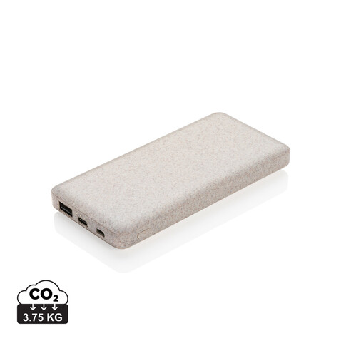 10.000 mAh Weizenstroh Powerbank khaki bedrucken, Art.-Nr. P322.299