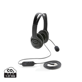 Over-Ear Headset mit Kabel schwarz bedrucken, Art.-Nr. P329.151