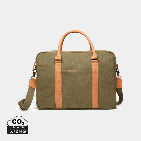 VINGA Bosler Computertasche aus RCS recyceltem Canvas grün bedrucken, Art.-Nr. 522318