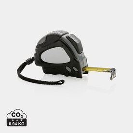 Auto-Stop-Maßband aus recyceltem Kunststoff, 5m/19mm schwarz bedrucken, Art.-Nr. P112.171 Auto-Stop-Maßband aus recyceltem Kunststoff, 5m/19mm schwarz bedrucken, Art.-Nr. P112.171