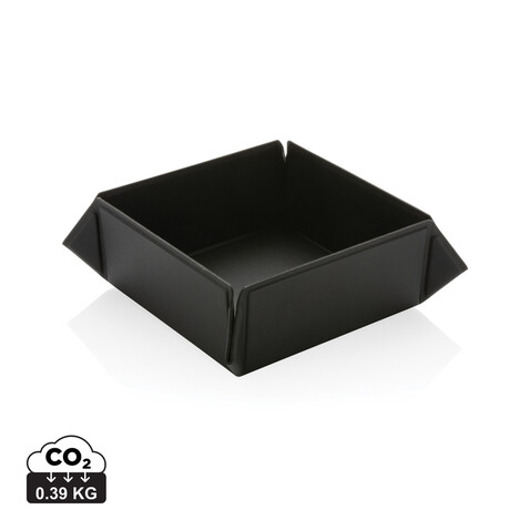 Swiss Peak faltbare Magnetbox aus RCS recyceltem PU schwarz bedrucken, Art.-Nr. P300.261