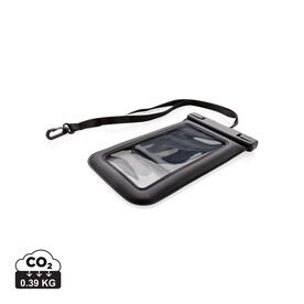 IPX8 wasserdichte, schwimmende Telefontasche schwarz bedrucken, Art.-Nr. P301.341