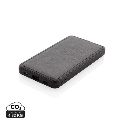 Tusca 10.000 mAh PU Powerbank schwarz bedrucken, Art.-Nr. P322.191