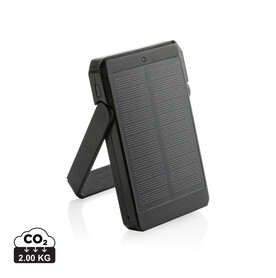 Skywave 5000mah Solar Powerbank, 10W Wireless aus rPlastik schwarz bedrucken, Art.-Nr. P322.361