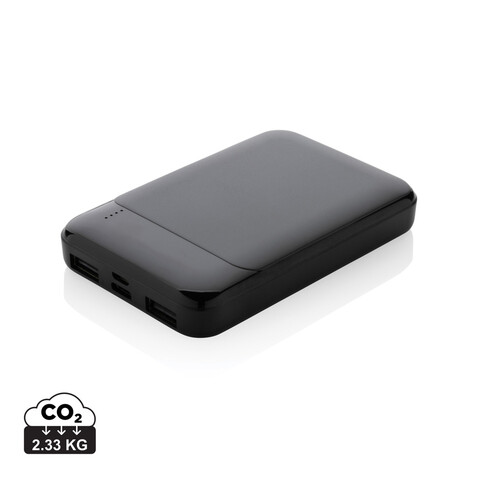 5.000mAh Powerbank aus RCS recyceltem Kunststoff schwarz bedrucken, Art.-Nr. P322.611