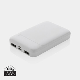 5.000mAh Powerbank aus RCS recyceltem Kunststoff weiß bedrucken, Art.-Nr. P322.613