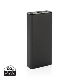 Terra 20.000mAh 20W Powerbank aus RCS recyceltem Aluminium grau bedrucken, Art.-Nr. P322.632