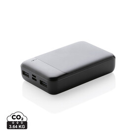 10.000 mAh Powerbank aus RCS Standard recyceltem Kunststoff schwarz bedrucken, Art.-Nr. P322.661