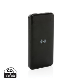 Wireless Powerbank aus RCS Standard recyceltem Kunststoff schwarz bedrucken, Art.-Nr. P322.671 Wireless Powerbank aus RCS Standard recyceltem Kunststoff schwarz bedrucken, Art.-Nr. P322.671