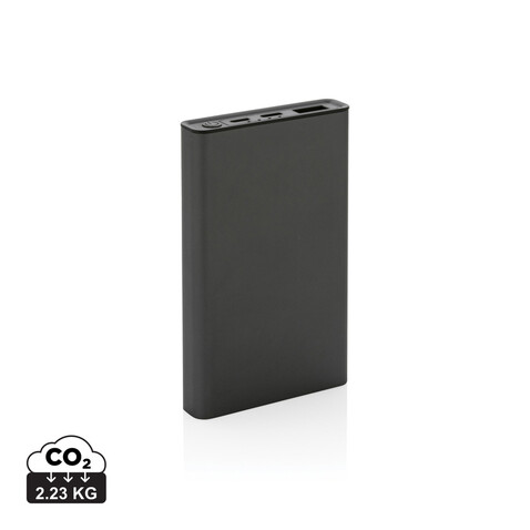 Terra 5.000 mAhPowerbank aus RCS recyceltem Aluminium grau bedrucken, Art.-Nr. P322.682