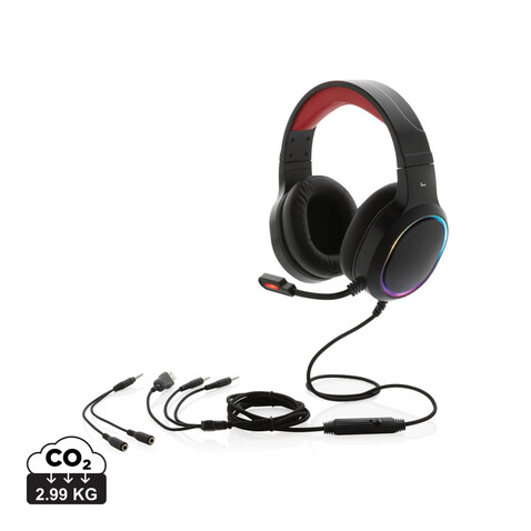 RGB Gaming Headset schwarz bedrucken, Art.-Nr. P329.271