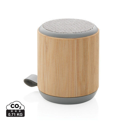 Bambus und Stoff 3W Wireless Speaker braun bedrucken, Art.-Nr. P329.379