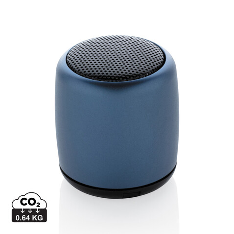 Kabelloser Mini-Lautsprecher aus Aluminium blau bedrucken, Art.-Nr. P329.395