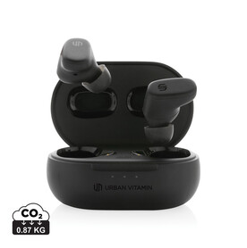 Urban Vitamin Gilroy Hybrid ANC und ENC Ohrhörer schwarz bedrucken, Art.-Nr. P329.701