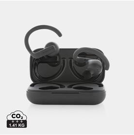 Urban Vitamin Pacifica Ohrhörer aus RCS recycelt. Kunststoff grau bedrucken, Art.-Nr. P329.772