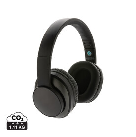 Terra Kabelloser Kopfhörer aus RCS recyceltem Aluminium grau bedrucken, Art.-Nr. P329.882