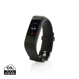 Sense Fit Tracker aus RCS recyceltem TPU mit Pulsmesser schwarz bedrucken, Art.-Nr. P330.811