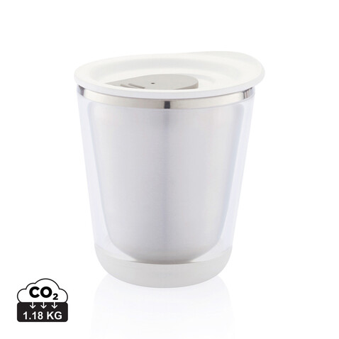 Dia Becher weiß, grau bedrucken, Art.-Nr. P432.023