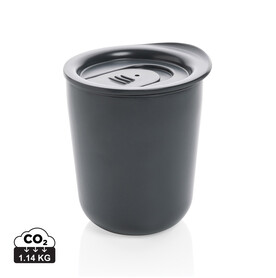 Antimikrobieller Kaffeebecher im klassischen Design grau bedrucken, Art.-Nr. P432.092