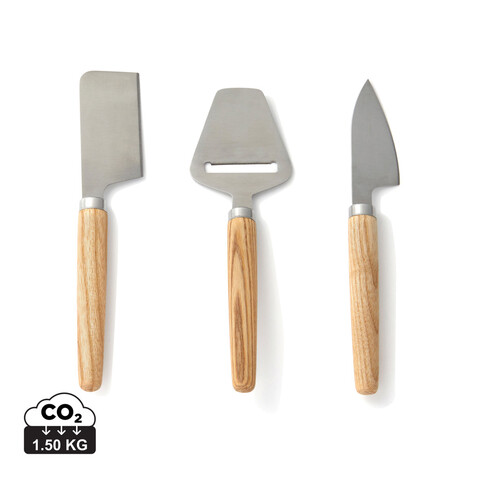 VINGA Retro Käse-Set braun bedrucken, Art.-Nr. 10223