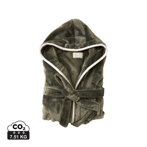 VINGA Louis Luxus Plüsch GRS rPET Bademantel Größe S/M grün bedrucken, Art.-Nr. 495030 VINGA Louis Luxus Plüsch GRS rPET Bademantel Größe S/M grün bedrucken, Art.-Nr. 495030